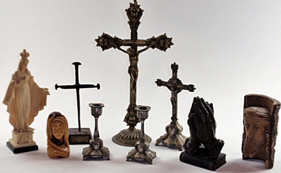 9pc Religious & Ecclesiastical Items