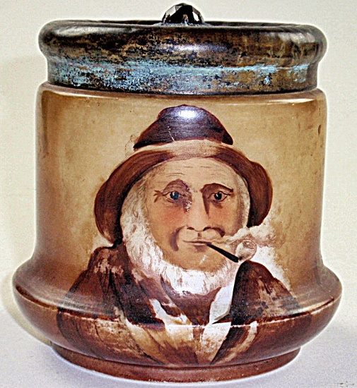 A Hand Painted Glass Humidor