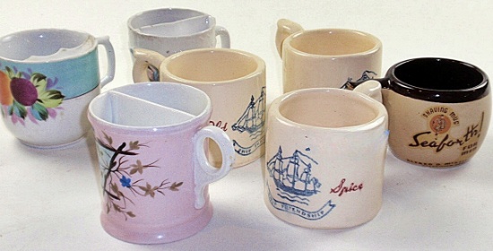 7 Vintage Shaving Mugs