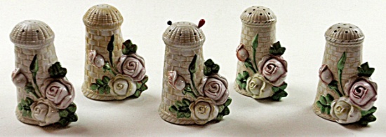 5 Shafer & Vater German Porcelain Hatpin Holders