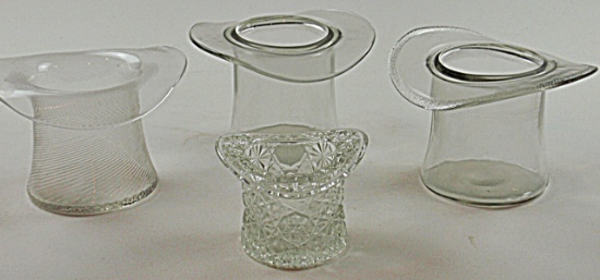 4 Hat Form Glass Vase & Ice Tubs