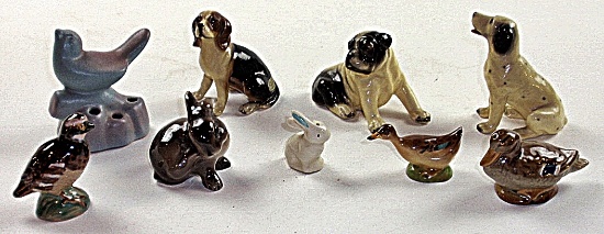 9 Ceramic Animal Figures