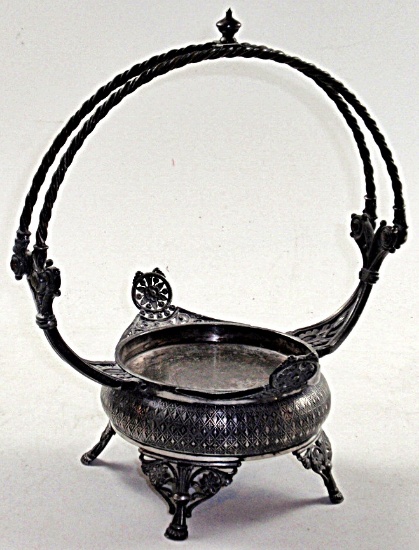 A Victorian Quadruple plate Brides Basket Stand