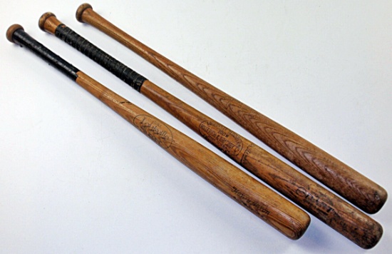 3 Vintage H & B Baseball Bats
