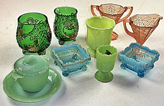 10 Pc Victorian & Later Vintage Glass