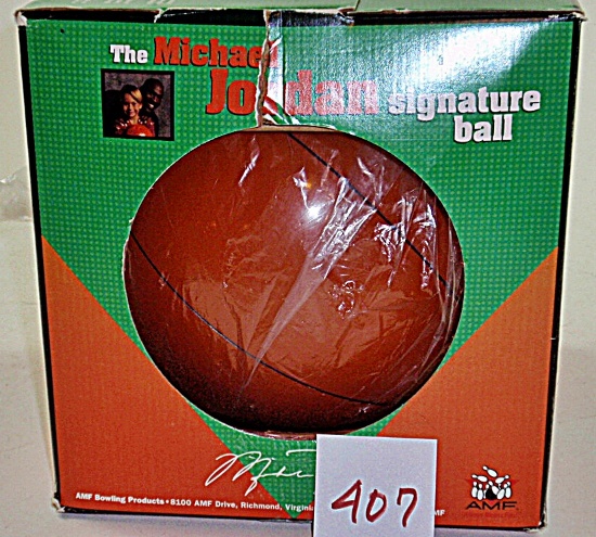 A Michael Jordon Signature Bowling Ball