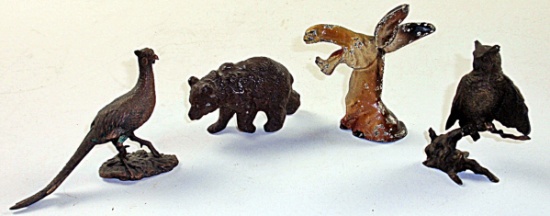 4Pc Cast Metal Animals