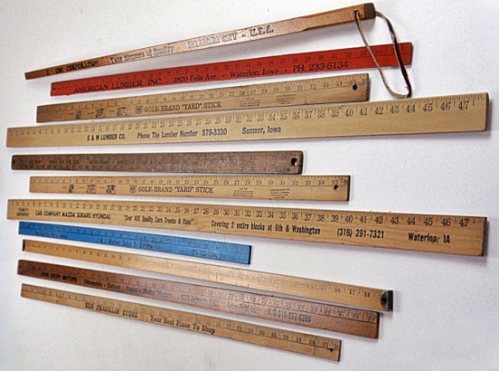 Collection Of 10 Wood Yardsticks