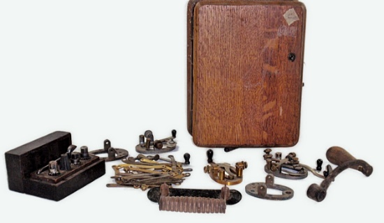 Antique telephone parts lot