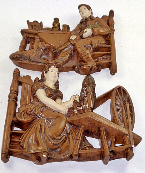 2 Large vintage ceramic decorations