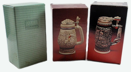 3 Avon Beer Steins