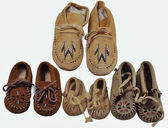 4 Pair of Native American Child's Moccasins