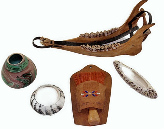 5Pc Group Of Native American Pottery & Decorative Items