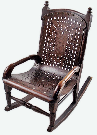 A Victorian Child's Walnut Rocker