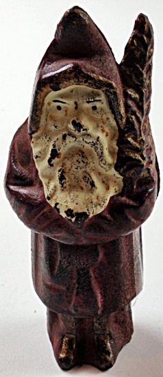 A Cast Iron Santa Claus Still Bank, orig polychrome finish in Exc cond fast