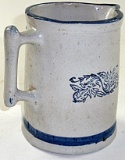 A Blue & White Stoneware Milk Pitcher