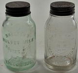 2 Horlick's Embossed Glass Jars