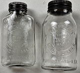 2 Horlick's Embossed Glass Jars