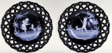 A Pair Of Westmoreland Mary Gregory Style Plates