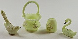 4pc Fenton Artist Decorated Art Glass