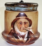 A Hand Painted Glass Humidor
