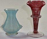 A Pair Of Threaded Art Glass Vases