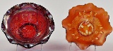 2pc Carnival Glass