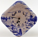 A Blue & White Delft Enameled Wall Clock,