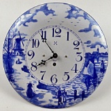 A Blue & White Delft Enameled Wall Clock,