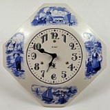 A Blue & White Delft Ceramic Wall Clock,