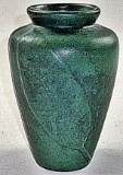 A Zanesville Pottery Tobacco Leaf Vase