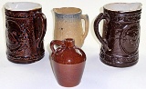 4 Antique Stoneware Pitchers & Jug