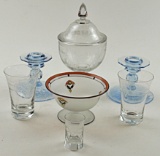 7 Pc Art Deco & Etched Crystal Lot