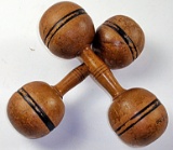 Pair of Turned Wood Dumbbells