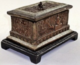 3pc Copper Clad Pottery Trinket Box