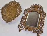 Pair Victorian Gilt Cast Iron Pieces