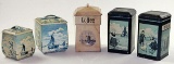 5 Pc Group of Dutch Kitchen Cannisters