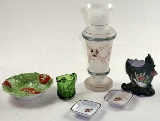 6Pc Antique Glass & Ceramics