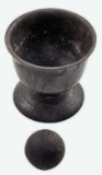 Antique cast iron footed mortar and pestle