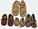 4 Pair of Native American Child's Moccasins