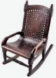 A Victorian Child's Walnut Rocker