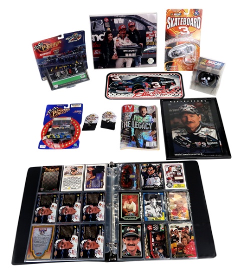 NASCAR (11), Dale Earnhardt TV Guide '22, Various Trading Cards in Binder, Dale Earnhardt Plastic...