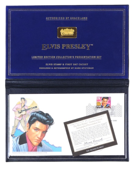Elvis Presley Limited Edition Collector's Presentation Set, Elvis Stamp & First Day Cachet, Desig...