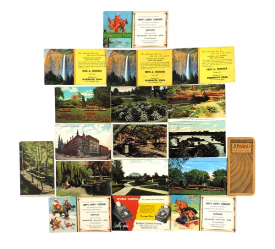Burlington, Iowa Historical Collectibles (18), 10 Historical Postcards featuring Burlington Build...