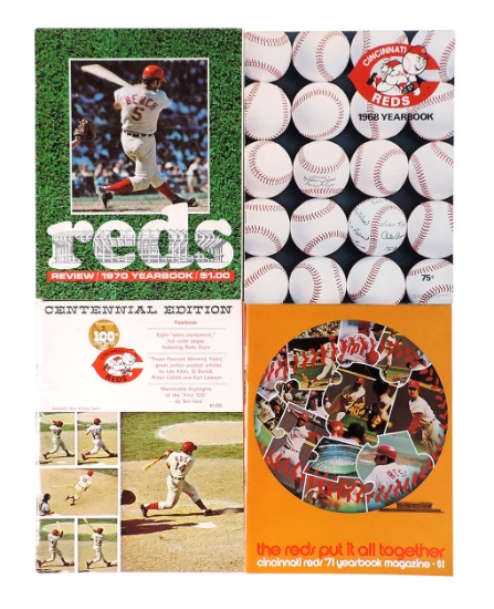 Cincinnati Reds Major League Baseball Magazines (4), 1971 Yearbook, 1968 Yearbook, 1970 Yearbook ...