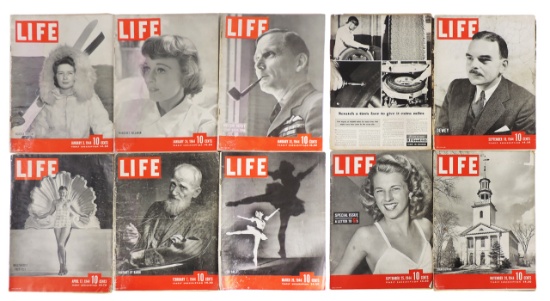 LIFE Magazines-1944 (10), Includes January 3/Alaska Holiday, January 24/Margaret Sullivan, Januar...