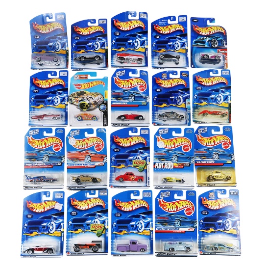 Hot Wheels (20), '56 Ford Truck, Metrorail, La Troca, Old #3, Auburn 852, Shoe Box, Hot Rod Magaz...