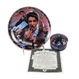 Elvis Presley Decorative Plates (2), Ardleigh-Elliott music box No. 963B certifying its place in ...