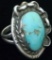 Sterling Southwest Ring with Turquoise. Approx 12.9 grams.