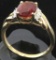 Ring marked 14K with brown & clear stones. Approx 2.7 grams.